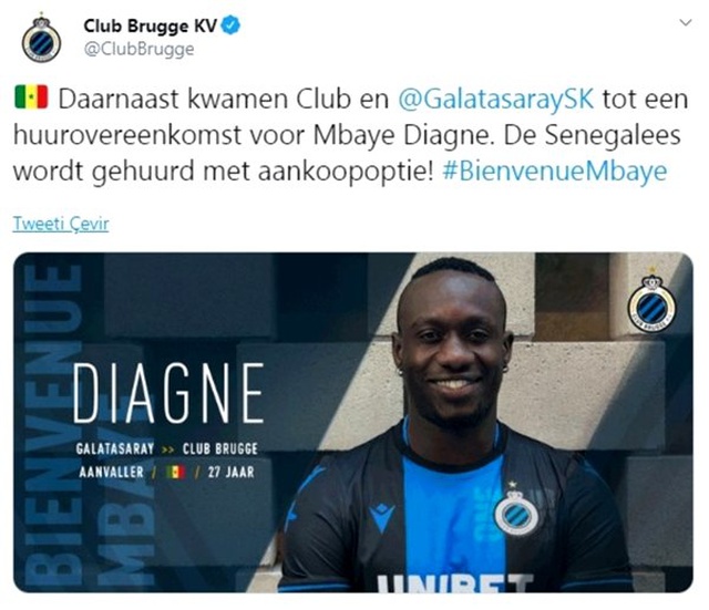 SON DAKİKA: Galatasaray, Mbaye Diagne Club Brugge'e kiralandığını açıkladı