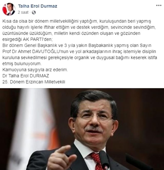 Ahmet Davutoğlu krizi büyüyor! Eski AK Parti Milletvekili Talha Erol Durmaz istifa etti