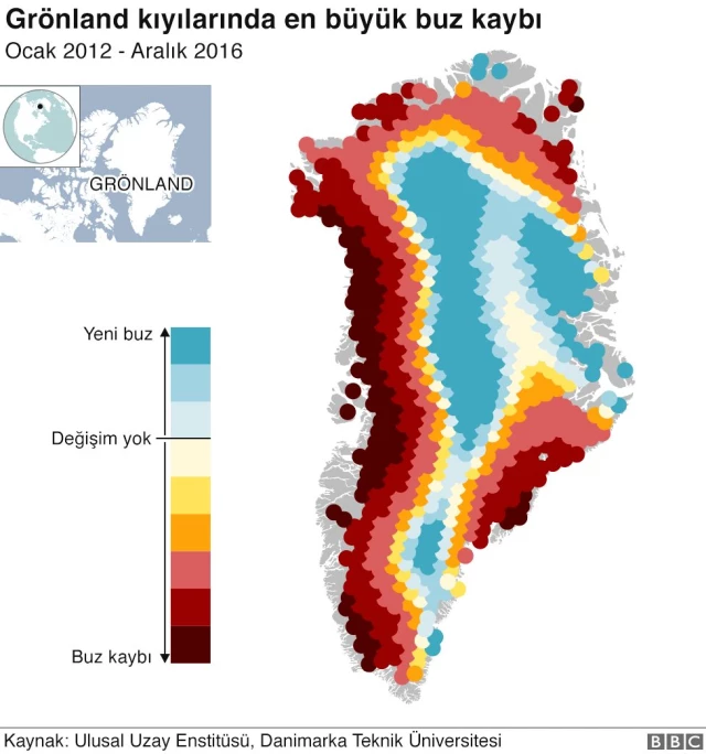 İklim krizi: Grönland'daki bir buzul 15 yılda 100 metre inceldi