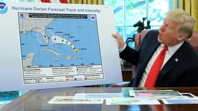 Trump, Dorian Kasırgası'nın Alabama'yı vuracağı iddiasında haklı çıkmak için sahte harita gösterdi