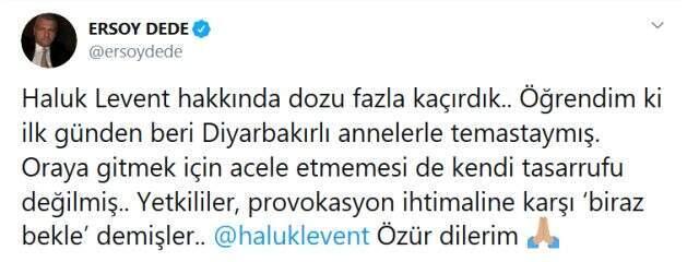 Hükümete yakın yazar, Haluk Levent'ten özür diledi