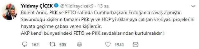 Bülent Arınç'ın Ahmet Türk yorumuna MHP'li isimden sert tepki: Erdoğan'a savaş açmıştır