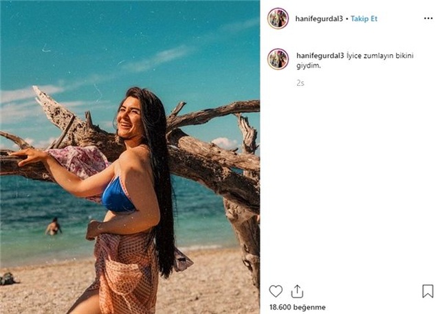 Gelin adayı Hanife'den bikinili poz