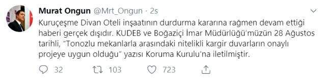 Kuruçeşme'de tartışma konusu olan otel inşaatı hakkındaki iddialara İBB'den yalanlama