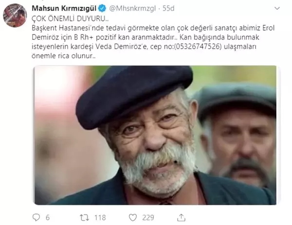 Mahsun Kırmızıgül: Erol Abi'mize kan aranıyor