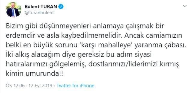 Bülent Arınç ile Bülent Turan arasındaki polemik büyüyor: Boyundan büyük işlere karışma