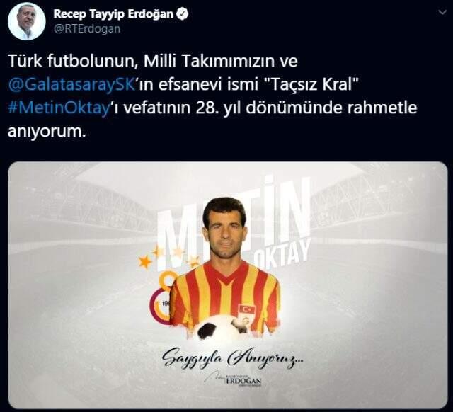 Cumhurbaşkanı Erdoğan, Metin Oktay'ı andı