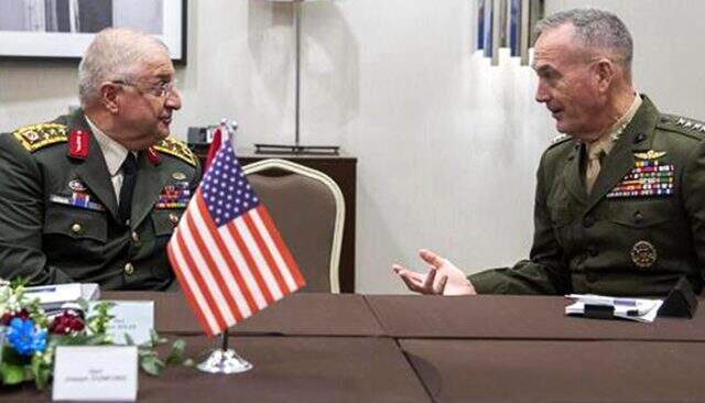 Genelkurmay Başkanı Güler, ABD'li mevkidaşı Dunford ile Güvenli Bölge'yi görüştü
