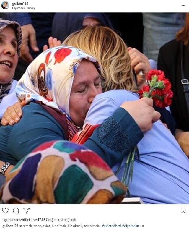 Gülben Ergen'den HDP il binasının önünde eylem yapan ailelere destek ziyareti