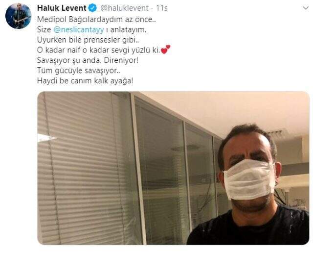 Şarkıcı Haluk Levent, yoğun bakımda yatan Neslican Tay'ı ziyaret etti