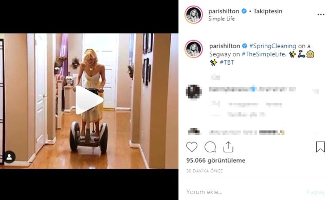 Şarkıcı Paris Hilton'un temizlik yaptığı videosuna beğeni yağdı