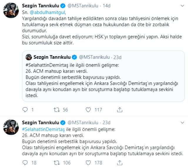 Hakkında yeniden tutuklama istenen Demirtaş'tan ilk yorum