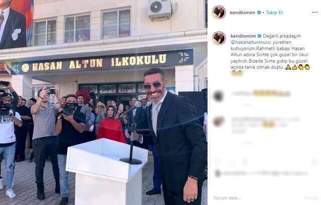 Hakan Altun memleketi Siirt'te babası adına okul yaptırdı