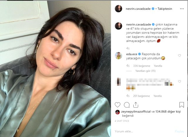 Ünlü oyuncu Nesrin Cavadzade dış görünüşünü eleştirenlere yanıt verdi