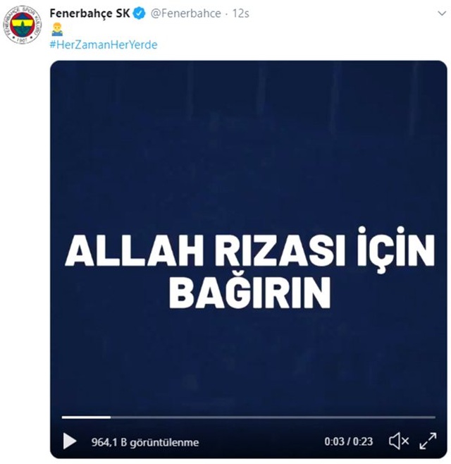 Fenerbahçe'den Galatasaray'a gönderme: Beyler Allah rızası için bağırın!