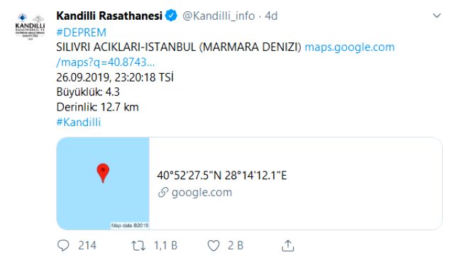 İstanbul'da artçılar sürüyor! 3,9 büyüklüğünde deprem meydana geldi