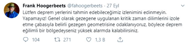 Ünlü deprem kahini Hoogerbeets'ten yeni Türkçe tweet: İstanbul'daki dostlar lütfen rahatlayın