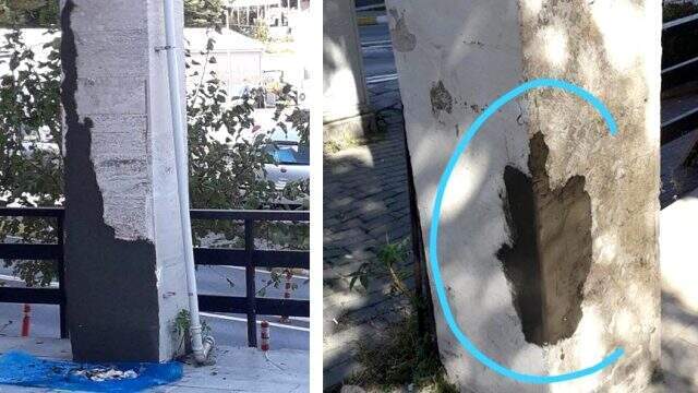 Çapa Tıp Fakültesi'ndeki çatlakları sıvayla kapattılar Çapa Tıp Fakültesi'ndeki çatlakları sıvayla kapattılar