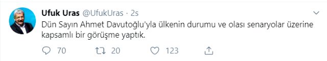 Ahmet Davutoğlu, ÖDP eski Genel Başkanı Ufuk Uras ile görüştü