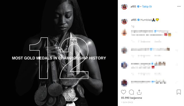 Allyson Felix, Usain Bolt'un altın madalya rekorunu kırdı