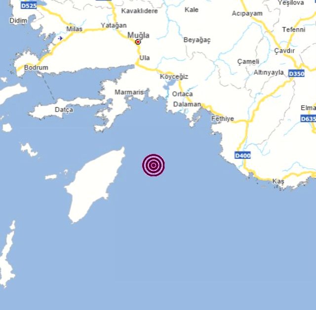 Akdeniz'de 5,0 büyüklüğünde bir deprem meydana geldi
