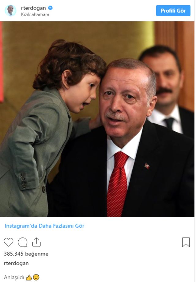 Cumhurbaşkanı Erdoğan'dan Instagram'da 