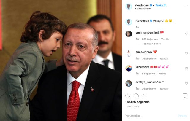 Erdoğan, Hakan Çavuşoğlu'nun oğluyla çektirdiği fotoğrafı 