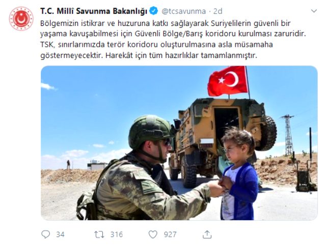 Milli Savunma Bakanlığı: TSK, mücadeleye hazırdır