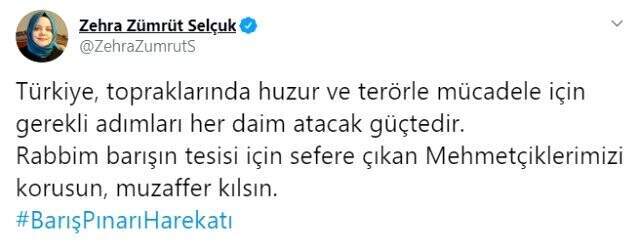 Barış Pınarı Harekatı sonrası siyasiler sosyal medyada üst üste paylaşım yaptı