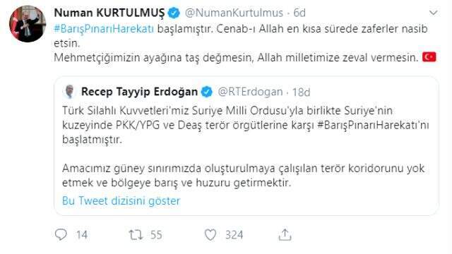 Barış Pınarı Harekatı sonrası siyasiler sosyal medyada üst üste paylaşım yaptı