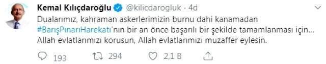 Muhalefet liderlerinden Barış Pınarı Harekatı'yla ilgili ilk yorum