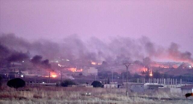 Tel Abyad'daki terör hedefleri roketatar ve obüslerle vuruluyor