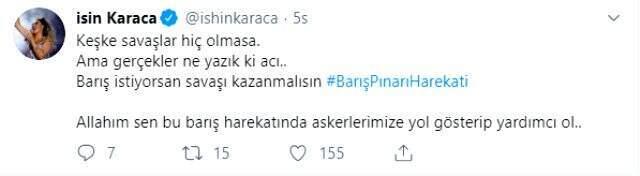 Ünlülerden Barış Pınarı Harekatı'na tam destek