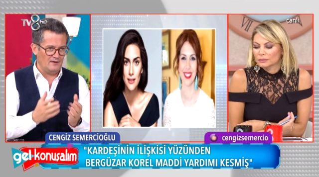 Cengiz Semercioğlu, Bergüzar Korel'in ablasının bir kadınla evli olduğunu duyurdu