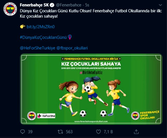 Fenerbahçe tarihinde bir ilk: Kızlar için futbol okulu