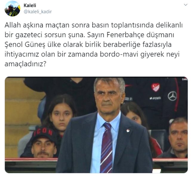 Şenol Güneş'e Fenerbahçeli taraftarlardan kravat tepkisi!