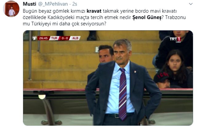 Şenol Güneş'e Fenerbahçeli taraftarlardan kravat tepkisi!