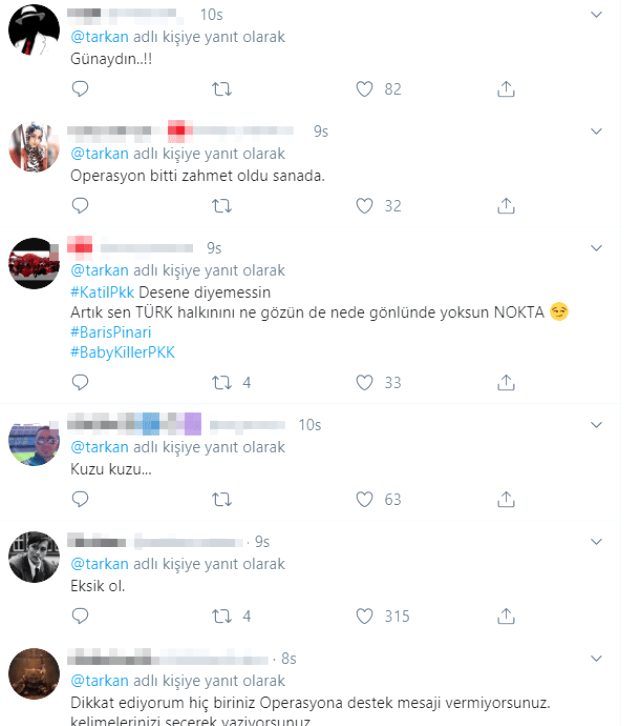 Tarkan'ın Barış Pınarı Harekatı'nın üçüncü gününde yaptığı paylaşıma tepki yağdı Tarkan'ın Barış Pınarı Harekatı'nın üçüncü gününde yaptığı paylaşıma tepki yağdı