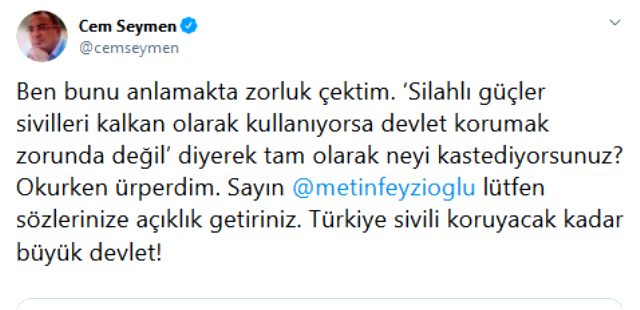 Türkiye Barolar Birliği Başkanı Metin Feyzioğlu'ndan tepki çeken sözler: Saldırıya uğrayan devlet sivilleri korumak zorunda değil