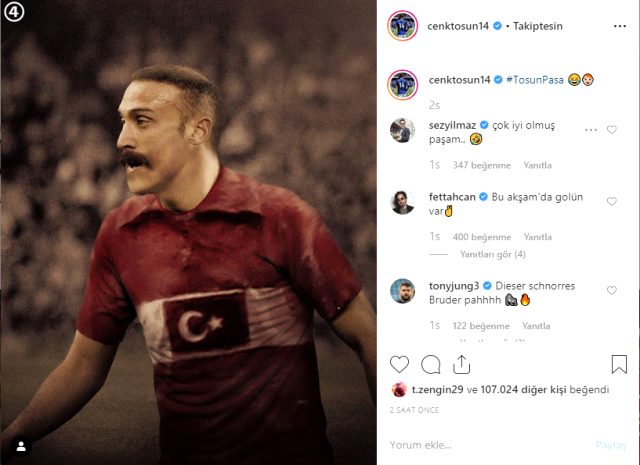 Cenk Tosun'un bıyıklı paylaşımı sosyal medyayı salladı!