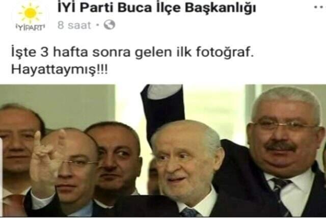 İYİ Parti İlçe Başkanlığı'ndan Bahçeli hakkında skandal paylaşım