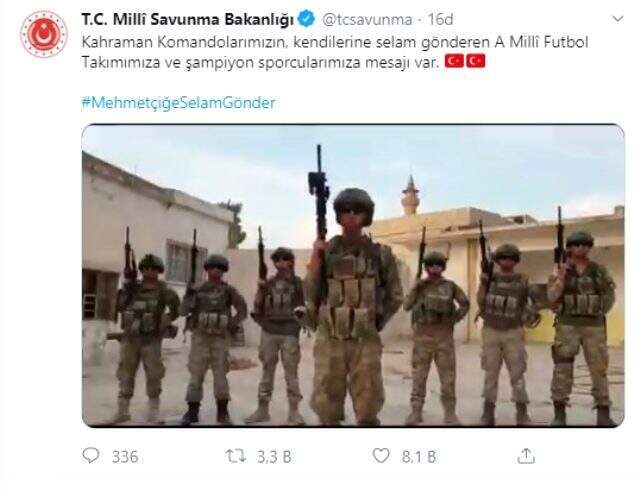 Asker selamı veren Türk sporculara, komandolar Tel Abyad'dan selam gönderdi