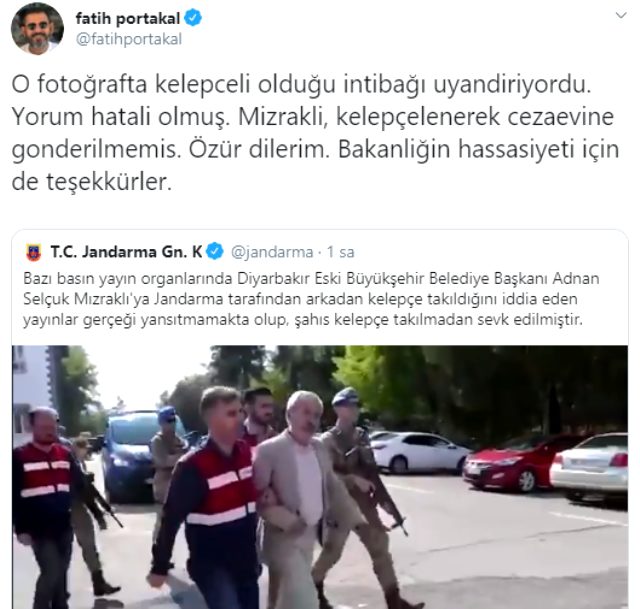 Jandarma Genel Komutanlığı'ndan Fatih Portakal'a Adnan Selçuk Mızraklı tepkisi