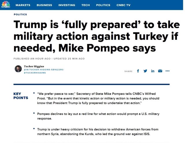 CNBC Türkiye diye servis etmişti! ABD Dışişleri Bakanı Pompeo 