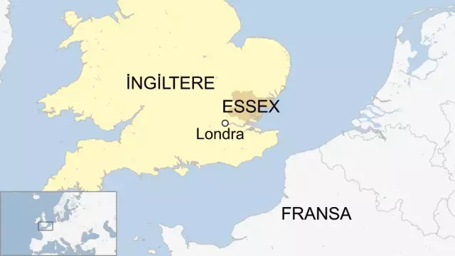 İngiltere'nin Essex bölgesinde bir kamyonda 39 kişinin cesedi bulundu