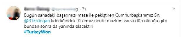 Türkiye'nin Barış Pınarı Harekatı'nda yürüttüğü siyasi başarısı sosyal medyada TurkeyWon etiketiyle gündem oldu
