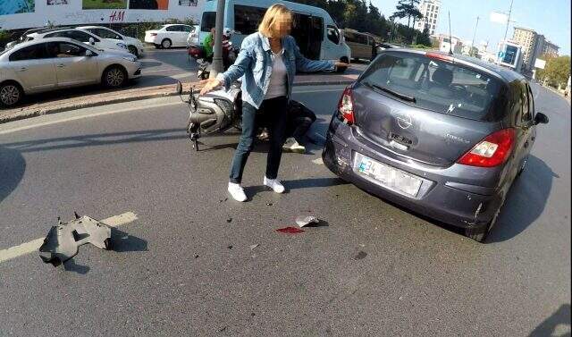İstanbul'da 'Kasap et, koyun can derdinde' dedirten kaza kamerada İstanbul'da