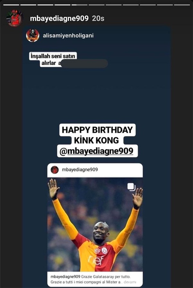 Mbaye Diagne'den olay paylaşım