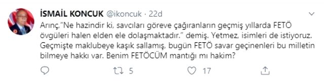 İYİ Partili İsmail Koncuk'tan Bülent Arınç'ın FETÖ açıklamalarına tepki: Yetmez, isimleri de istiyoruz