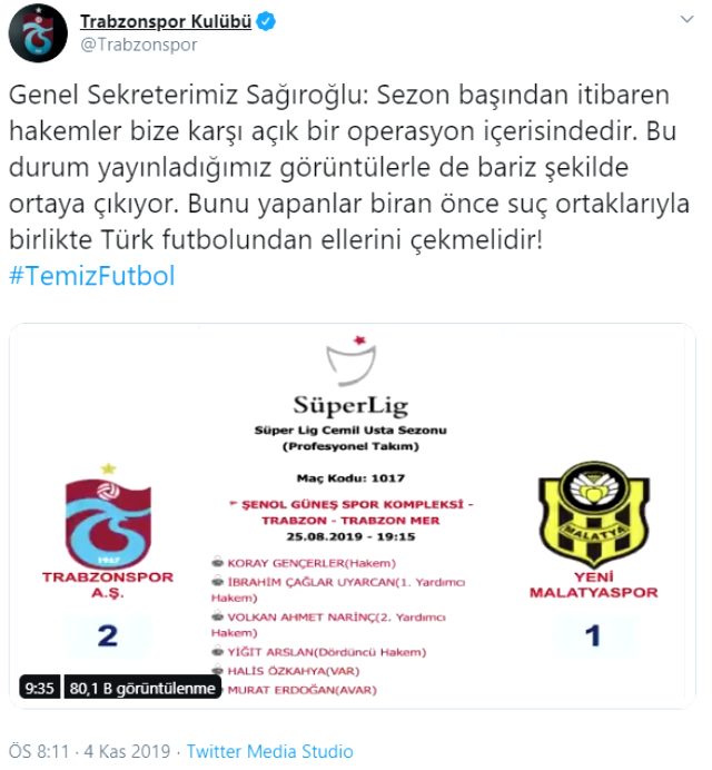 Trabzonspor Kulübü'nden açıklama: Bize operasyon yapılıyor!